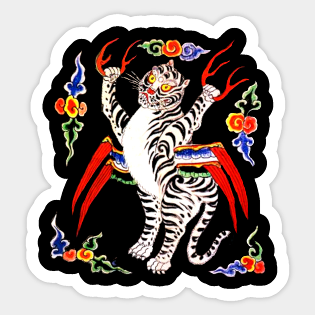 Korean White Tiger of the West Korean Tiger Sticker TeePublic